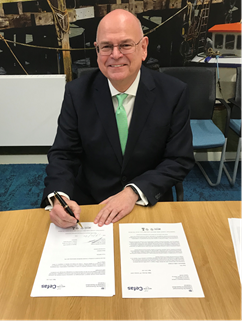 Fig.2. Cefas Commercial Director Mr. Steve Addison signed the LOI at the Cefas conference room.