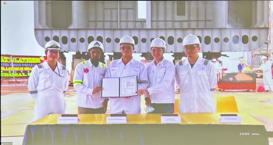 Keel Laying Ceremony for a New 1,500-Ton Fishery Research Ship