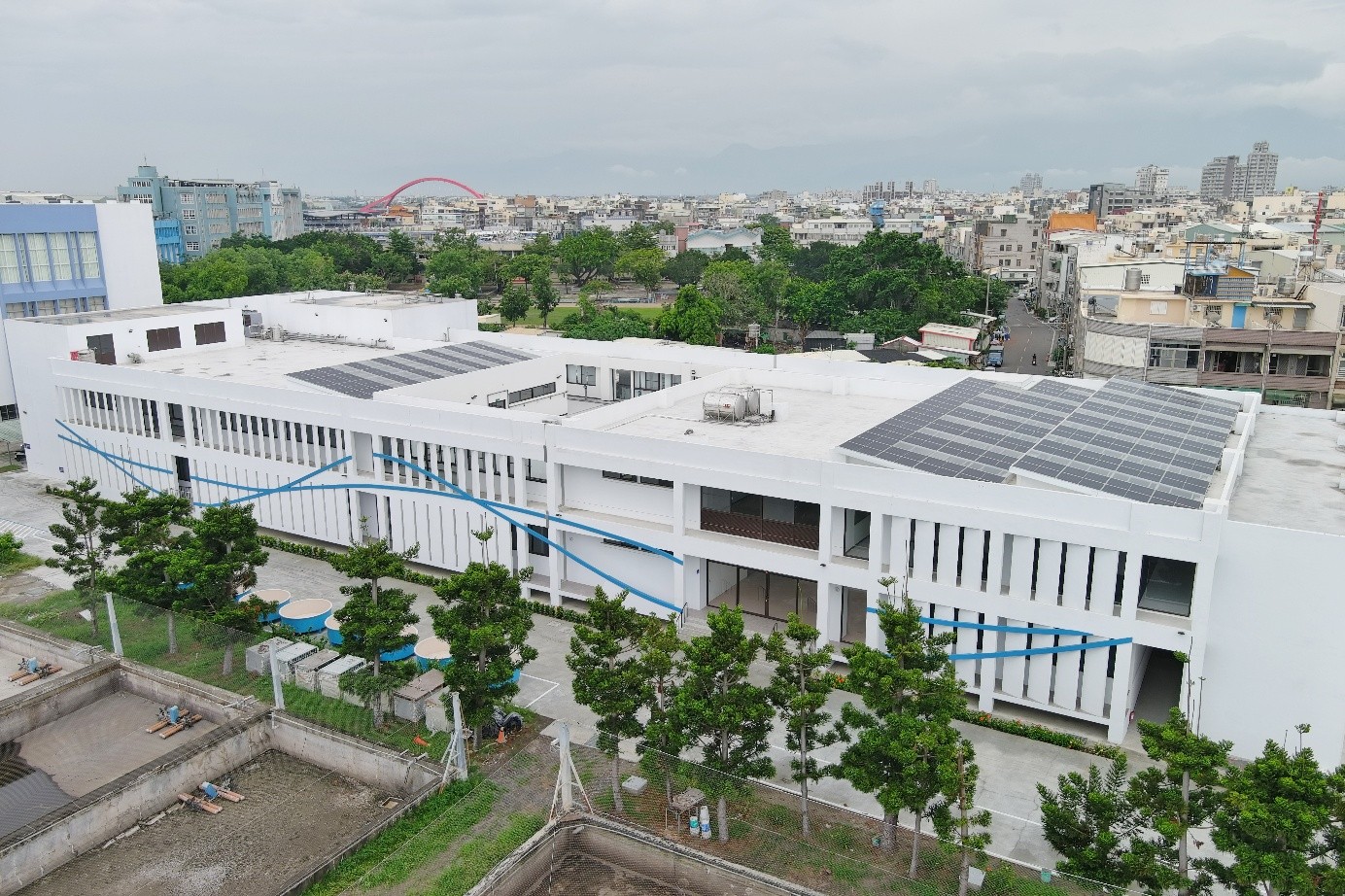 Figure 1. Newly completed Tungkang Shrimp and Algae Germplasm Bank. The facility incorporates comprehensive biosafety-oriented design and serves as a conservation base for economically important shrimp species in Taiwan, including white shrimp.